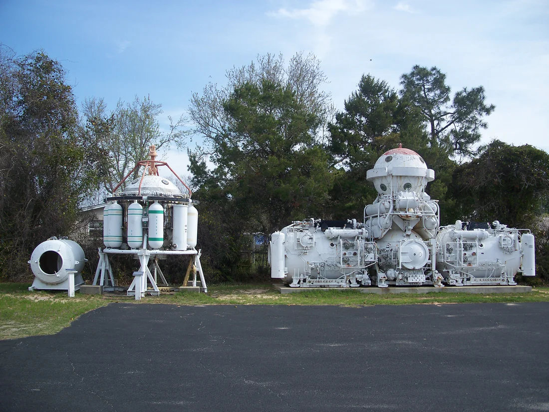 Exhibits outside the Man in the Sea Museum in Panama City Beach.