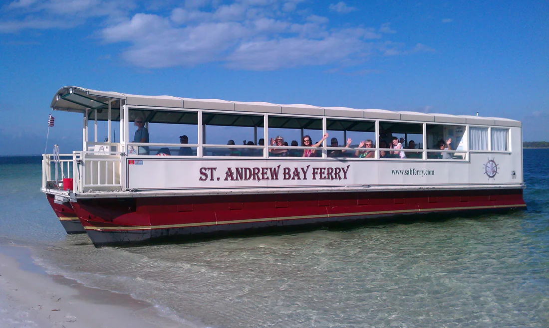 The St. Andrew Bay ferry at Shell Island.