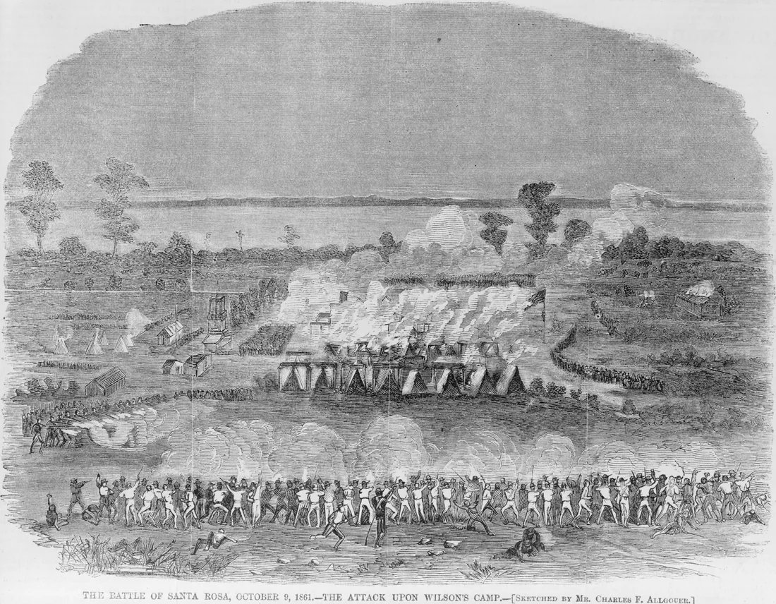 The Battle of Santa Rosa on October 9, 1861, where Captain Richard Bradford was killed.