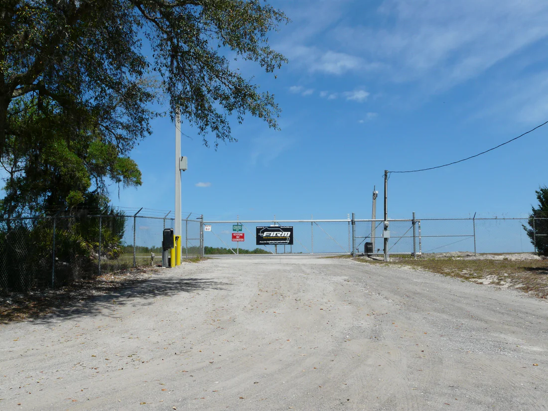 The entrance to The FIRM, the Florida International Rally and Motorsports Park, 2026.