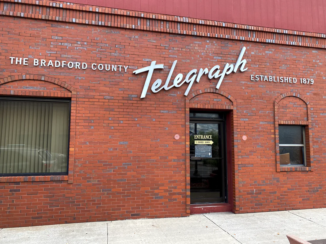 The Bradford County Telegraph building in Starke, home of Florida's oldest weekly newspaper, 2022.
