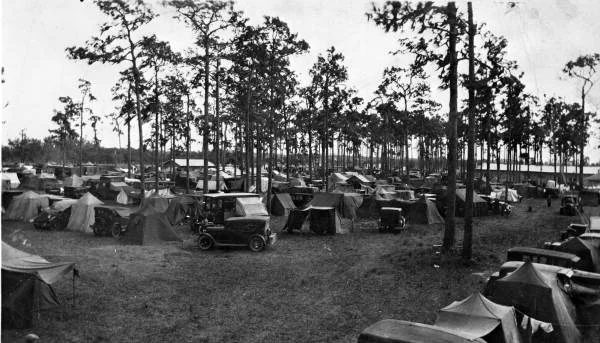 The west end of the Tin Can Tourists' camp at their Arcadia convention, January 1929.