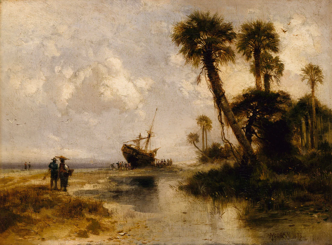 Fort George Island, Florida, a painting by Thomas Moran from 1878.