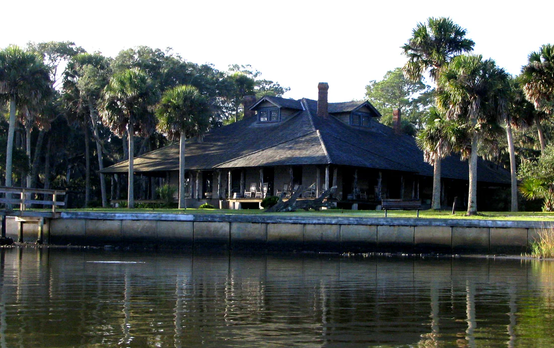The old lodge at Princess Place Preserve, seen across the water.