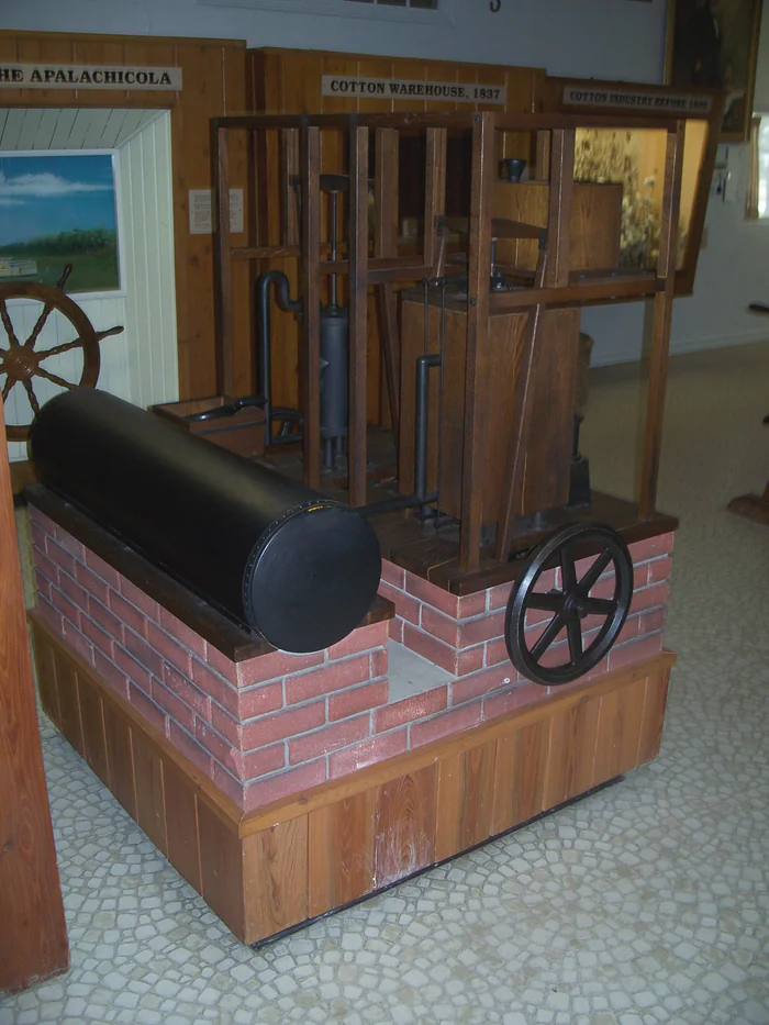 A three-quarter scale model of John Gorrie's ice machine at the museum in Apalachicola, 2008.
