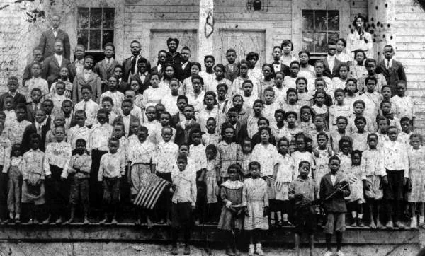 Students gathered for a class picture at Dunbar High School in Quincy, about 1910.