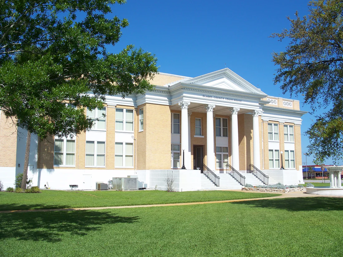 The Glades County Courthouse in Moore Haven, built in 1926.