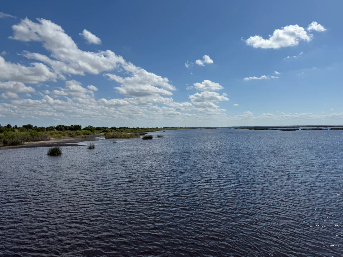 Lake Okeechobee seen from the pier at Lake Okeechobee Park, 2025.