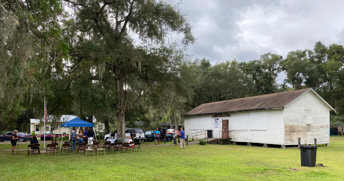 The two-room Rosenwald school at Okahumpka in Lake County, Florida, 2021.
