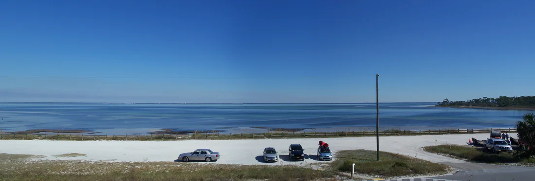 St. Joseph Bay seen from St. Joseph Peninsula State Park, where shell tools and pottery were found, 2010.