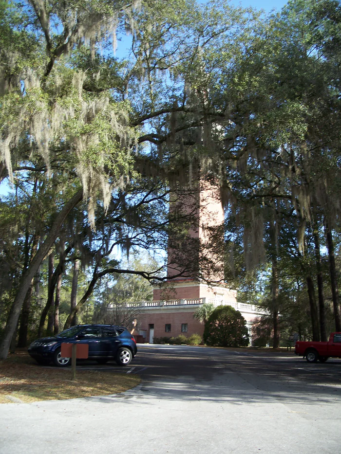 The carillon tower at the Stephen Foster park, whose 97 bells play Foster tunes.