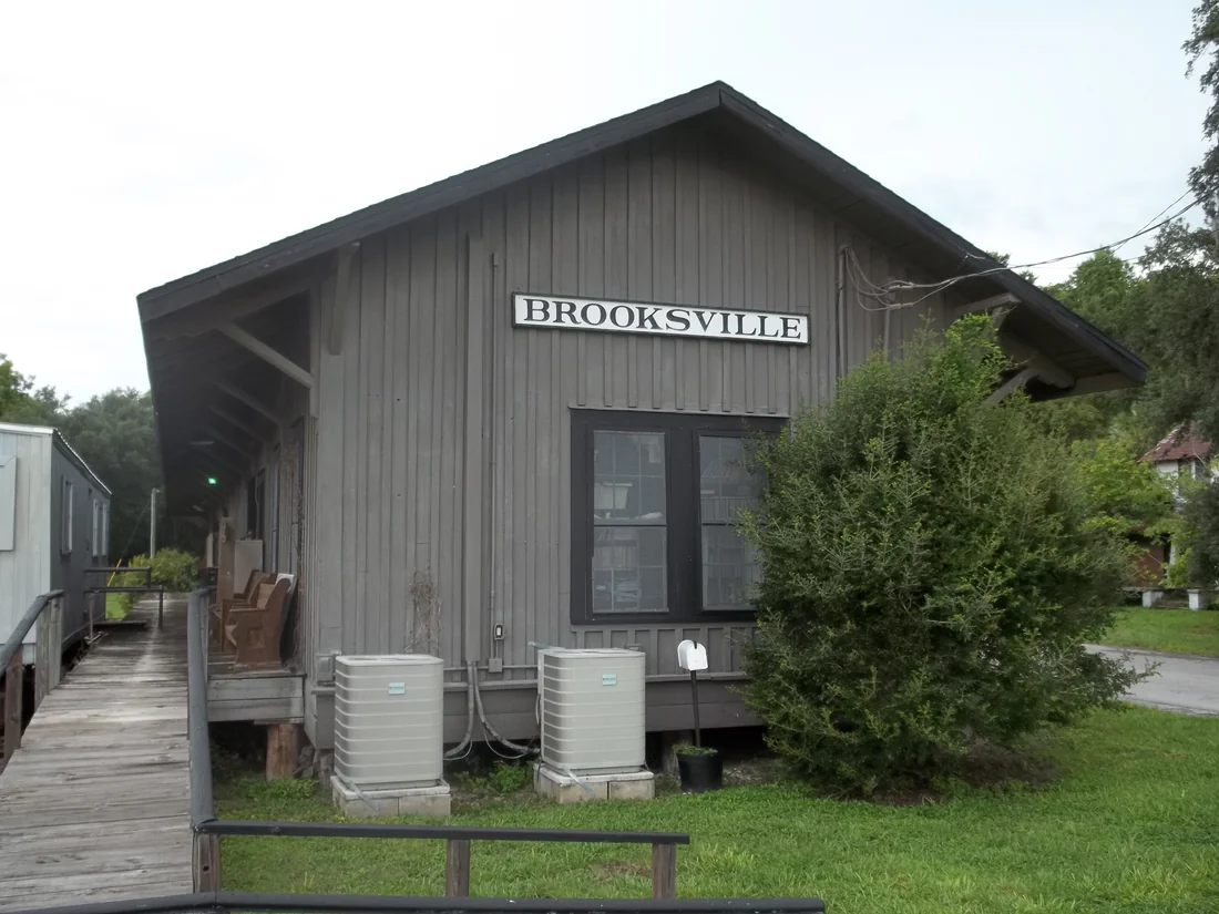 The old railroad depot in Brooksville.