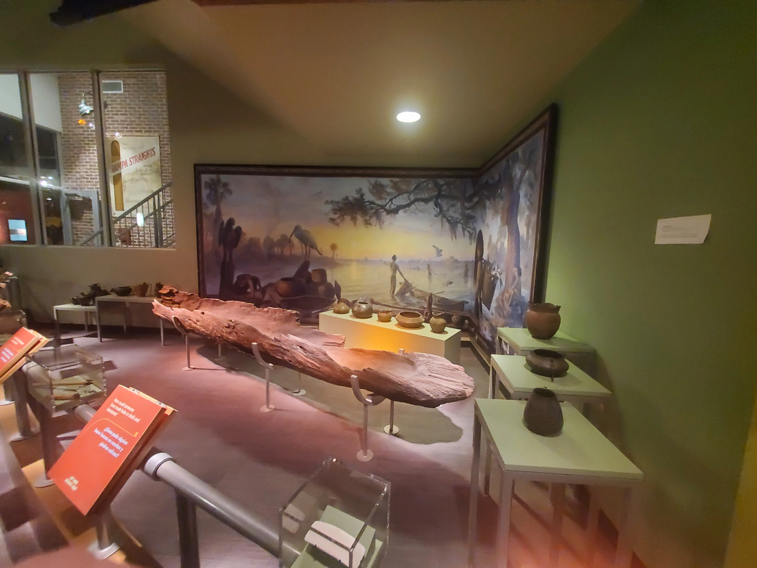 An exhibit on the tools and ways of life of native groups of Florida's west coast, at the Tampa Bay History Center.