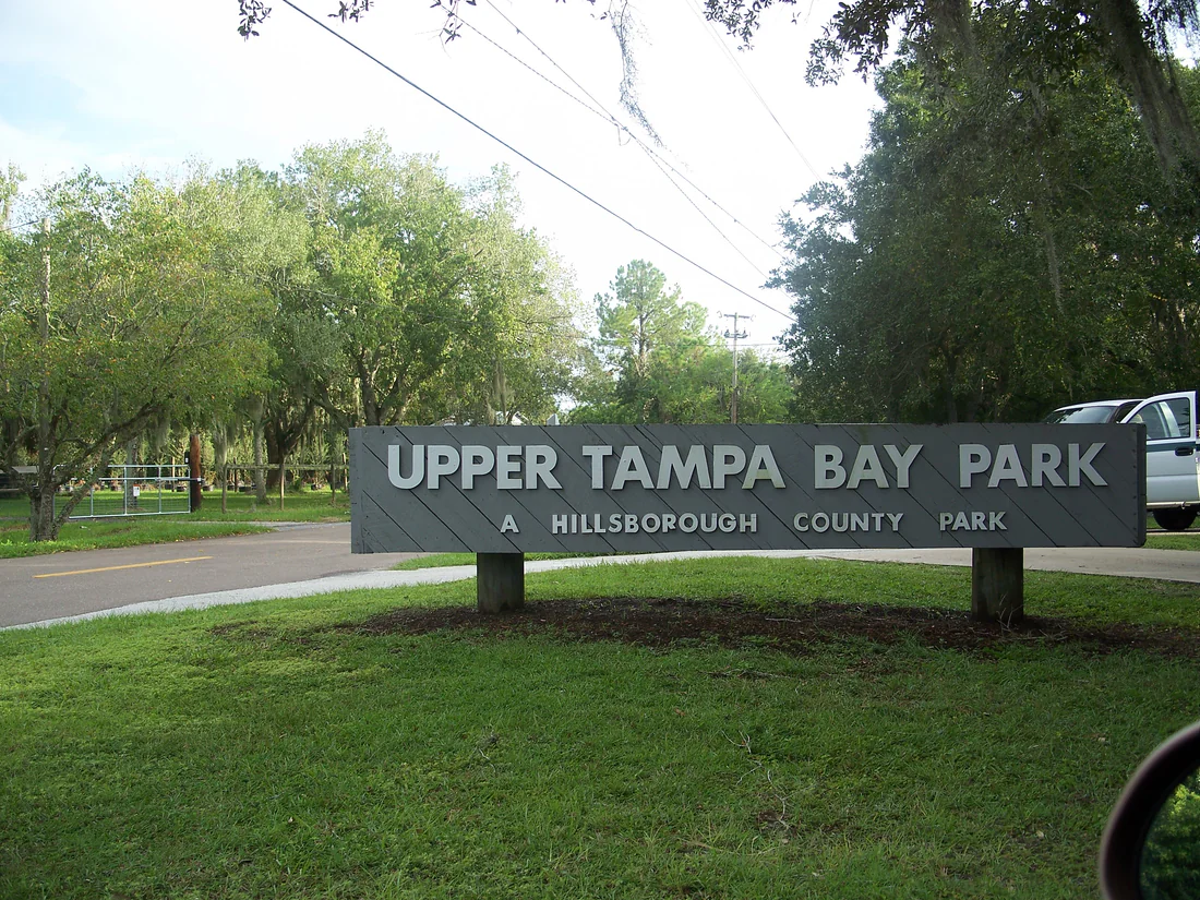 The entrance sign at Upper Tampa Bay Park.