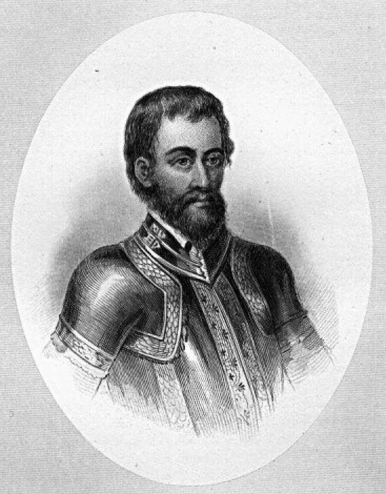 Hernando de Soto, in an engraving published in 1877.