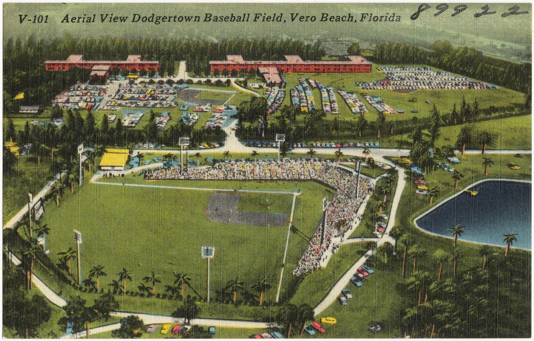 Holman Stadium at Dodgertown in Vero Beach, seen from the air.