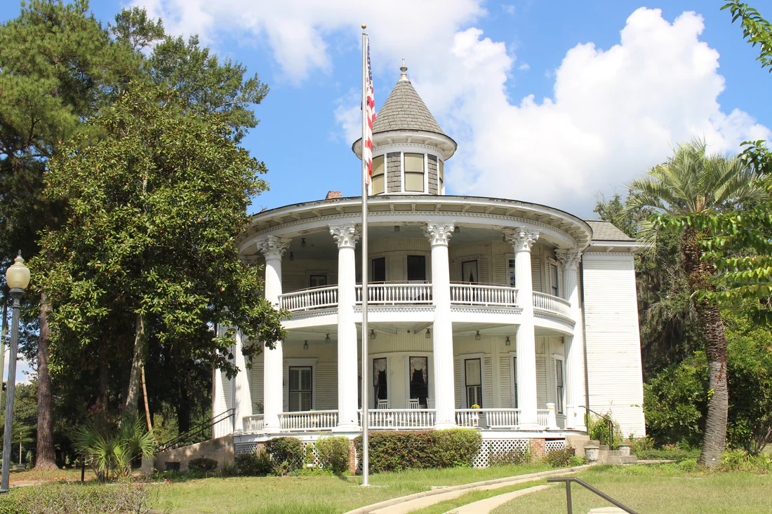 The Joseph W. Russ Jr. House in Marianna, with its rounded front porch.