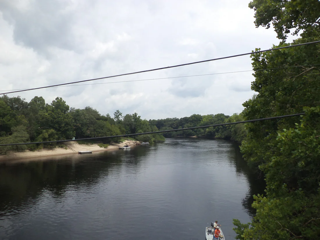 The Suwannee River seen from the Frank R. Norris Bridge in Lafayette County.