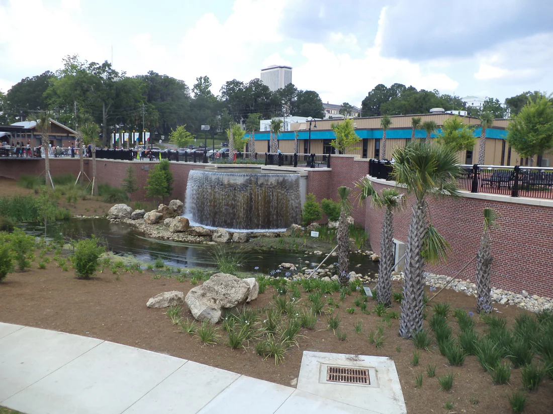 The waterfall at Cascades Park in Tallahassee.