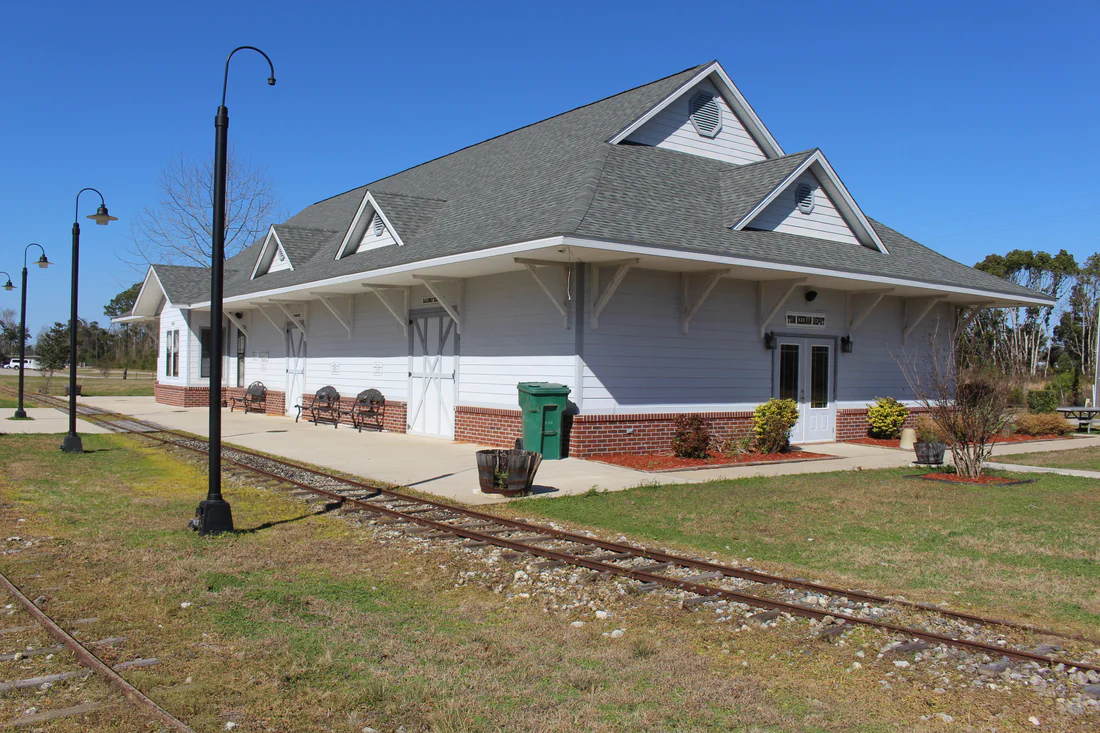 The Tom Keenan Depot beside the Veterans Memorial Railroad track in Bristol.