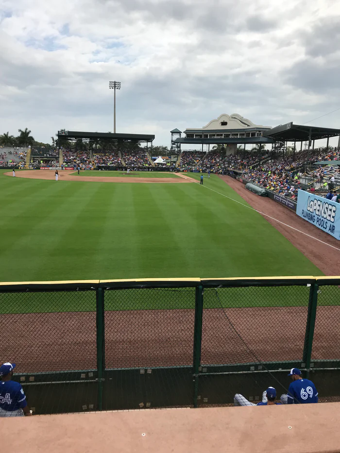 Spring training at LECOM Park in 2019.