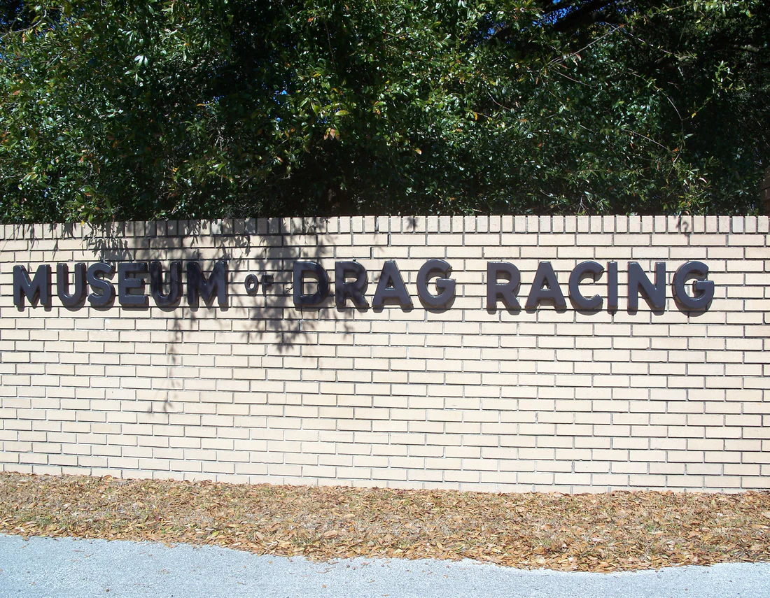 The entrance to the Don Garlits Museum of Drag Racing near Belleview.