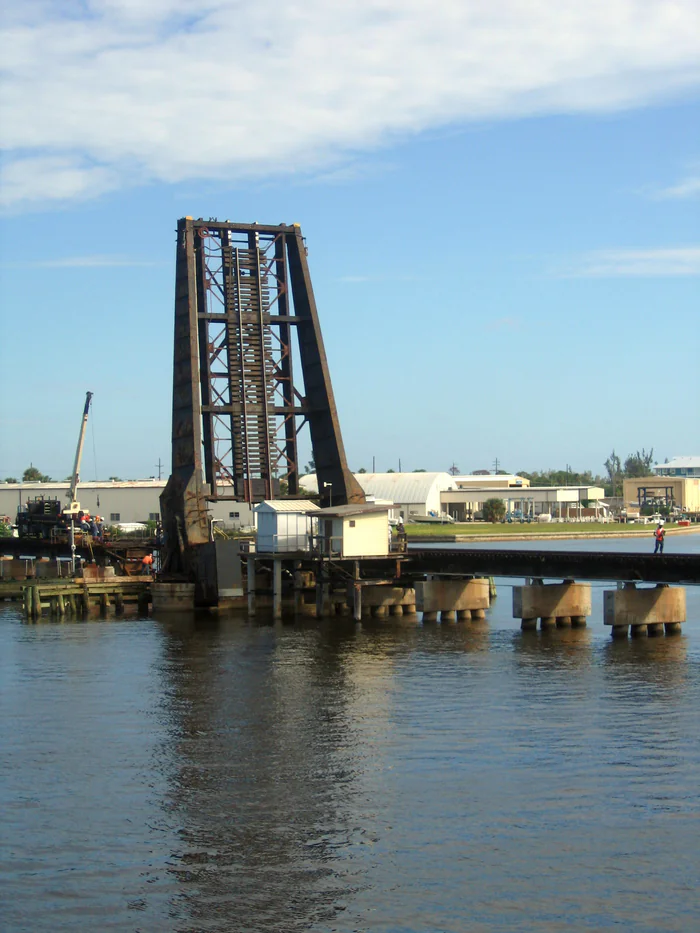 The railroad bridge across the St. Lucie River in Stuart.