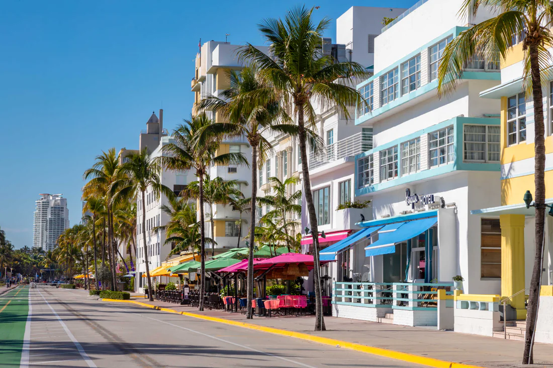 Ocean Drive in the Miami Beach Art Deco Historic District.