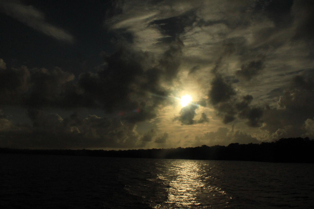Sunset over the water in Everglades National Park.