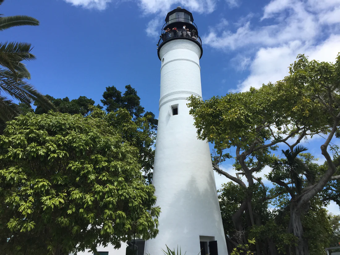 The Key West Lighthouse, whose tower was rebuilt farther inland and lit in 1848.