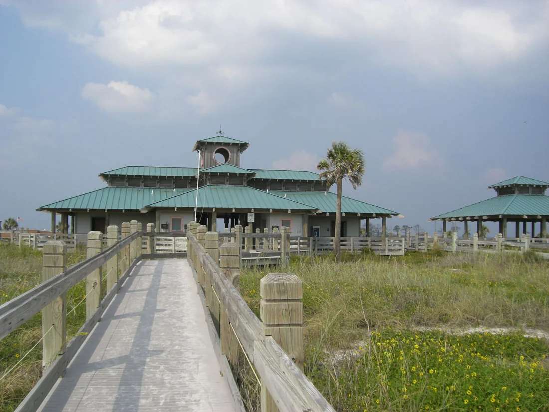 The pavilion and boardwalk at John Beasley Park on Okaloosa Island.