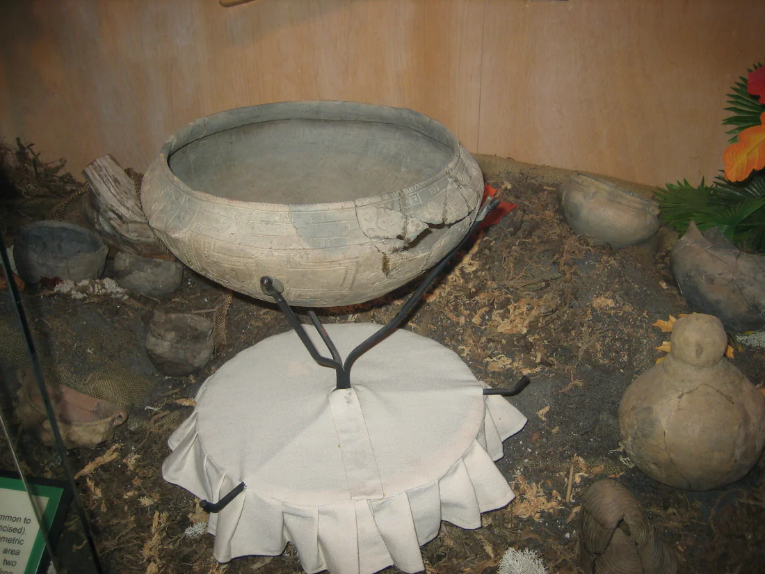 Pottery at the Indian Temple Mound Museum in Fort Walton Beach.