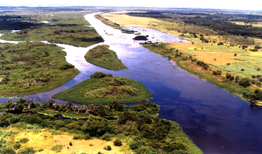 A section of the Kissimmee River canal, 1995.