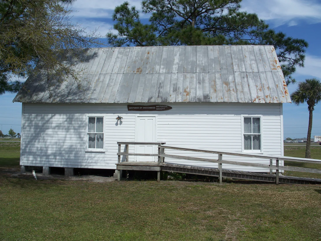 The old wooden schoolhouse at the Okeechobee Historical Society Museum, 2010.