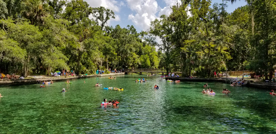 Swimmers at the spring in Wekiwa Springs State Park.