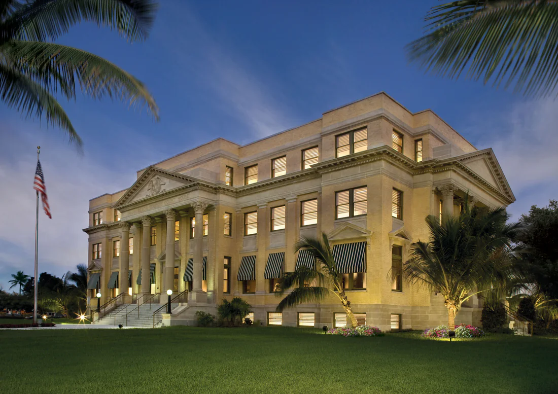 The 1916 Palm Beach County Courthouse, home of the county history museum.