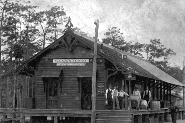 The Orange Belt Railway depot in San Antonio, 1890.