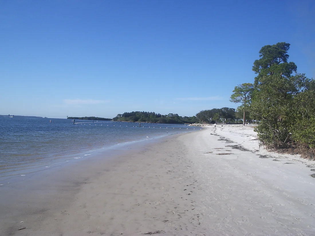 The beach at Anclote River Park, a Pasco County park on the Anclote River, 2006.
