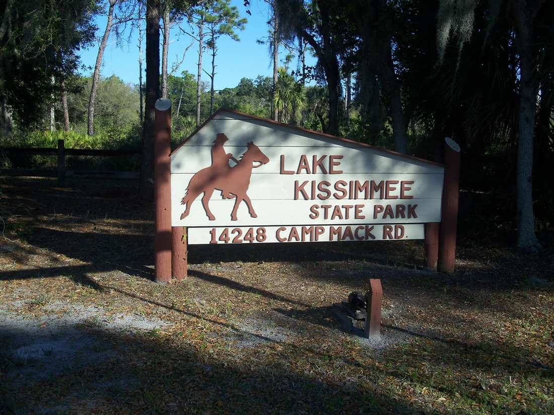 The entrance sign at Lake Kissimmee State Park.