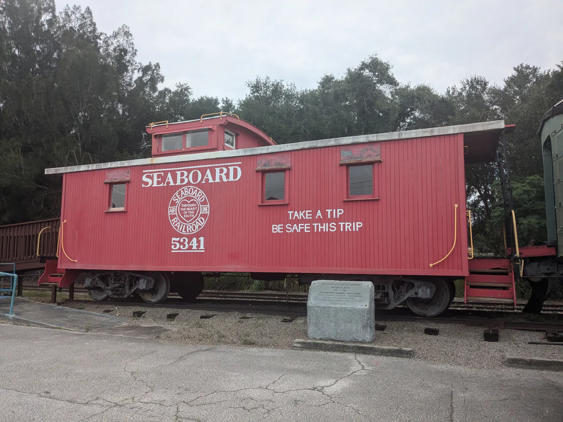 A Seaboard Air Line caboose at the Lake Wales History Museum.