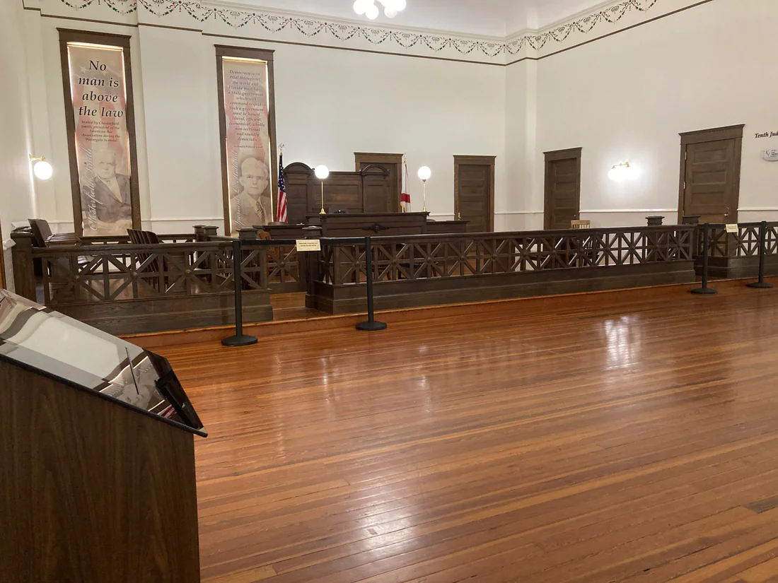 The old courtroom inside the Polk County History Center in Bartow.
