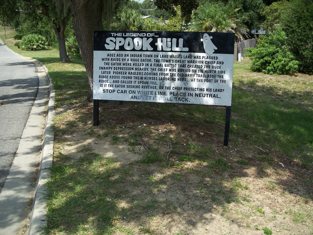 The Spook Hill sign in Lake Wales.