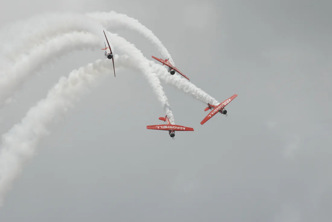 The AeroShell aerobatic team flying at Sun 'n Fun in Lakeland, 2008.