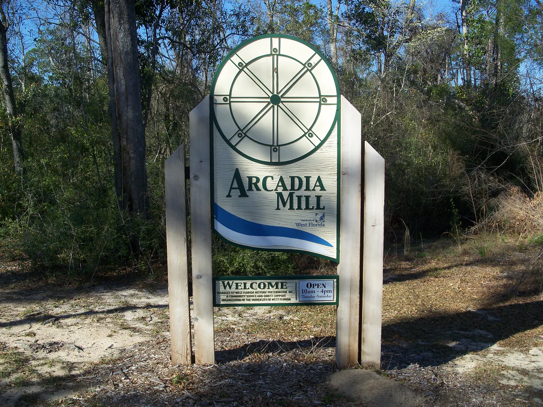The entrance to the Arcadia Mill Archaeological Site in Milton.