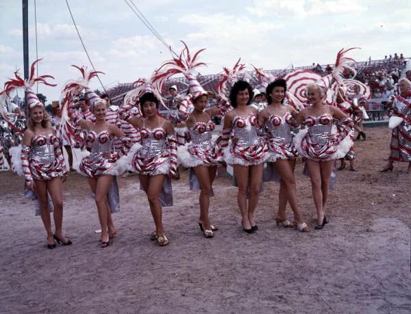 Ringling Circus performers at the winter quarters in Sarasota, about 1950.