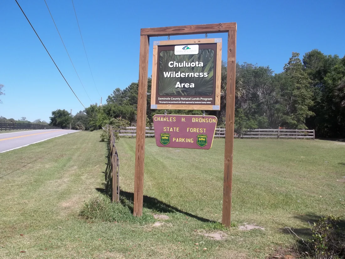 The sign at Charles H. Bronson State Forest, 2019.