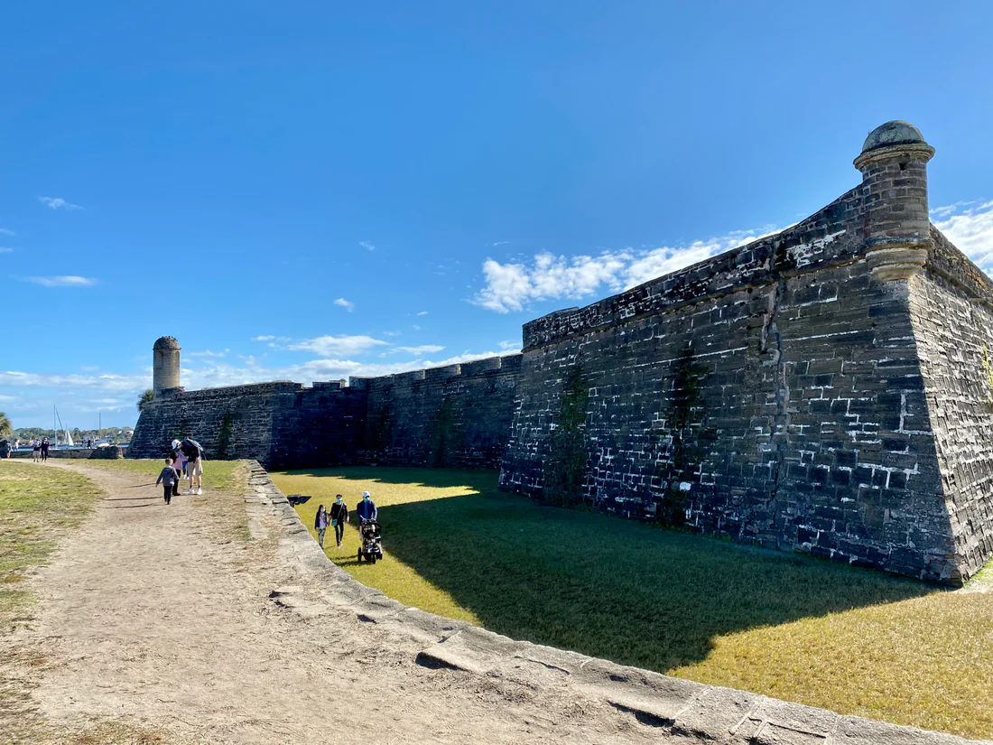 The coquina walls of the Castillo de San Marcos.