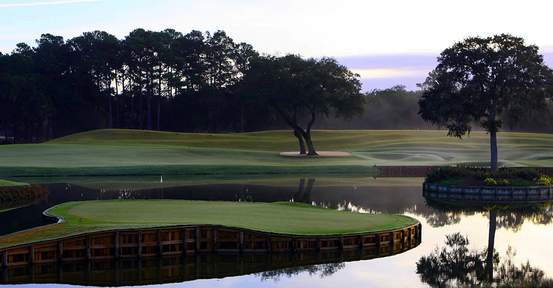 The island green of the 17th hole at TPC Sawgrass in Ponte Vedra Beach.