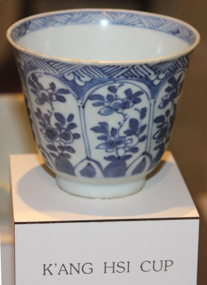 A Chinese porcelain cup of the kind carried on the 1715 Fleet.