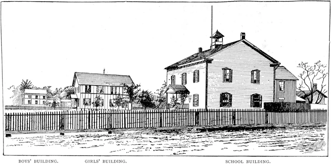 A drawing of the Florida Institute in Live Oak, 1889, the school later named Florida Memorial College.